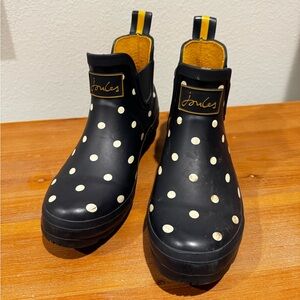 Joules Wellibob Navy Blue Polka Dot Waterproof Rain Boots